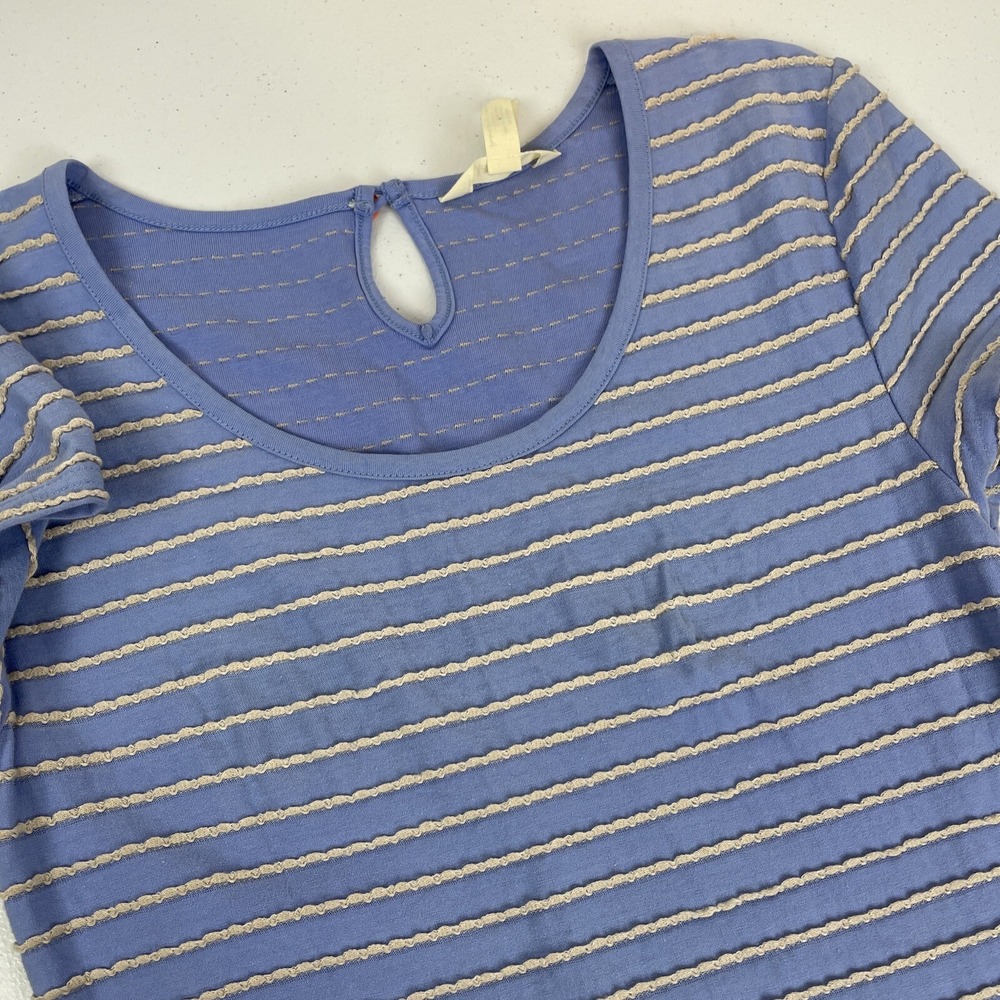Matilda Jane Dress Women's Size Extra Small Blue‎ Striped Cotton Stretch Boho